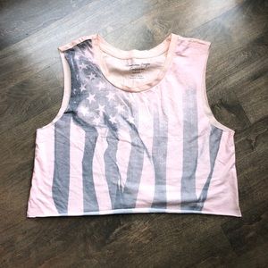 Patriotic cropped tank top